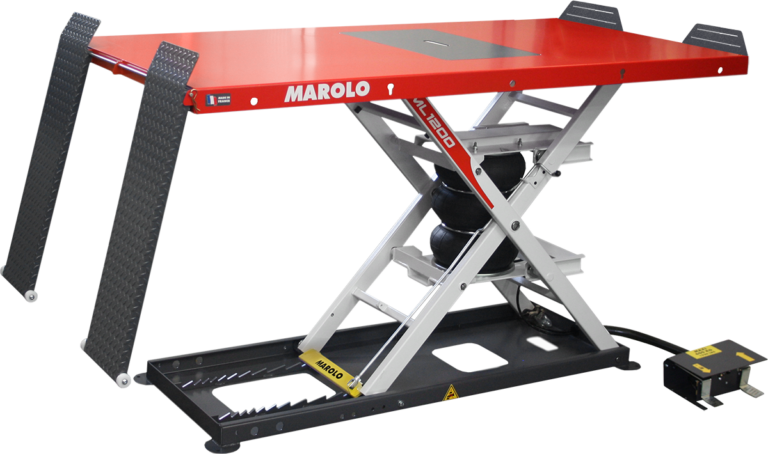 Rött Marolo lyftbord från GESAB verkstadsmaskiner