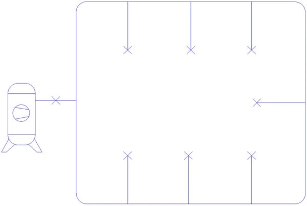 Planering av verkstadens tryckluftssystem 18 rengas paineilmaverkko 600x404 1