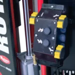 Röd Rotary däckmaskin