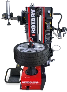 Röd Rotary däckmaskin
