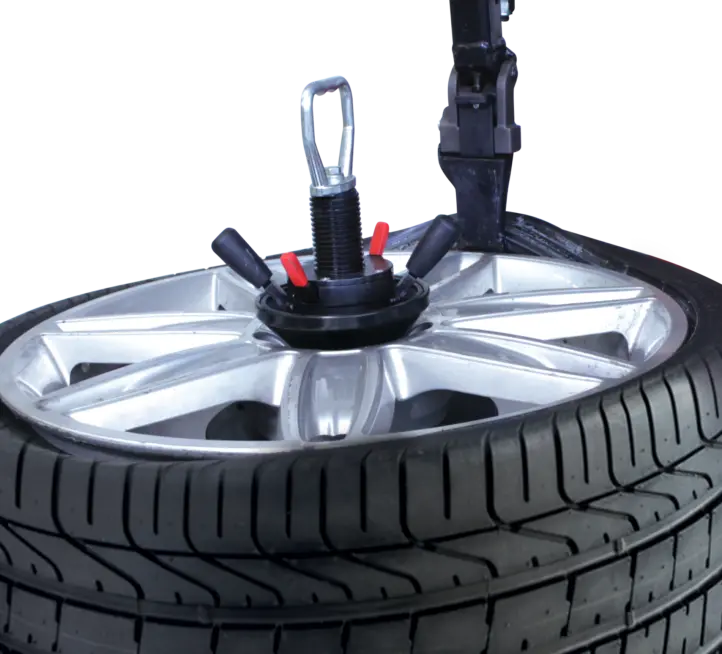 Röd Rotary däckmaskin